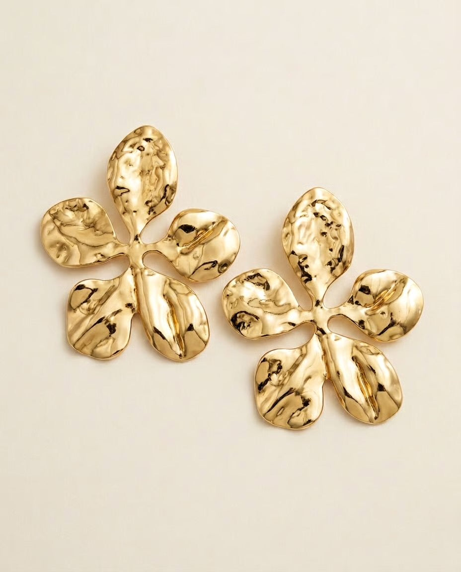 Fiorélia - Petites boucles fleurs en acier inoxydable