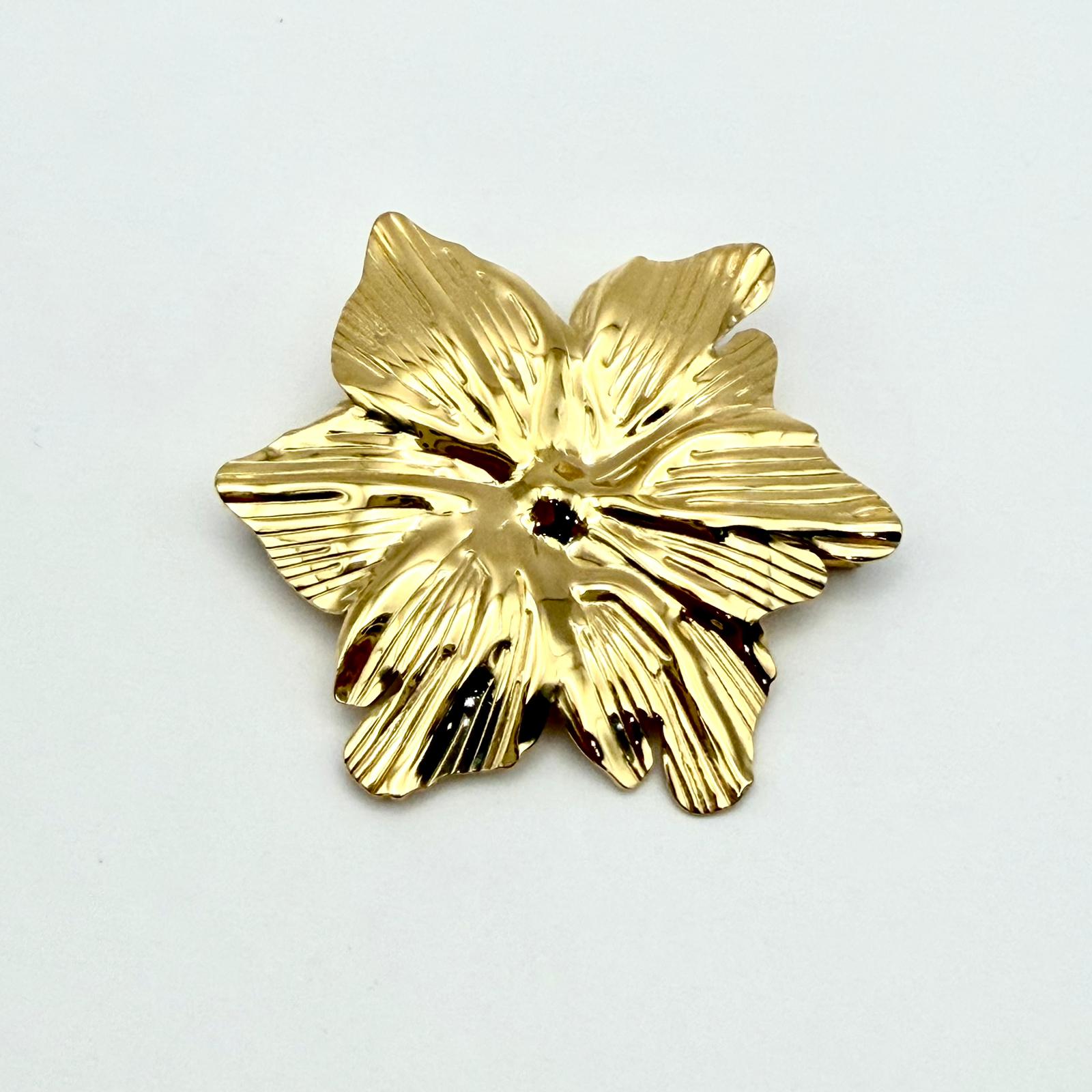 Adélina - Broche fleur en acier inoxydable