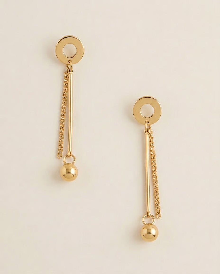 Chains - Boucles d'oreilles modernes mi rigides mi chaines