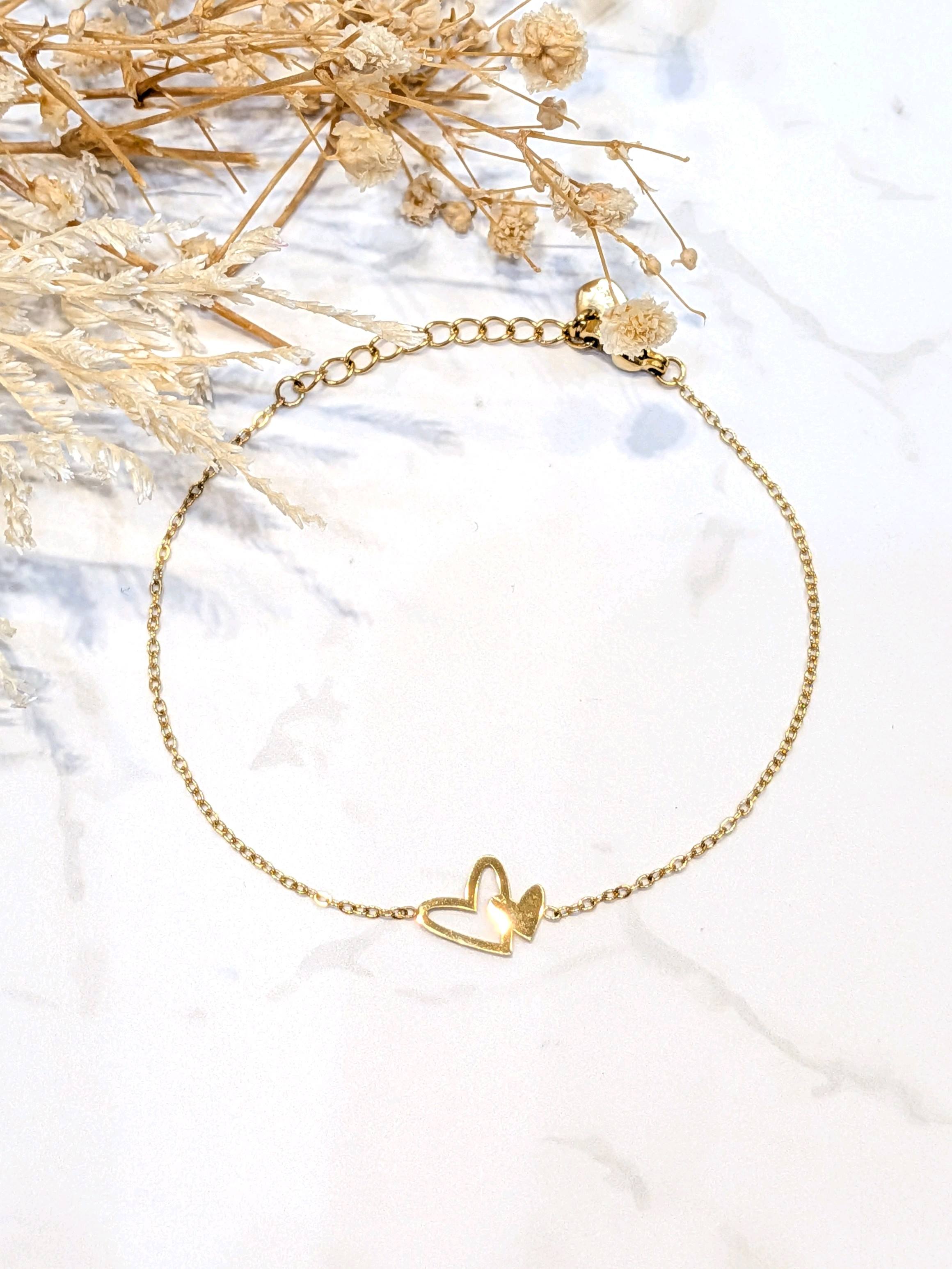 Hearts - Bracelet coeurs en acier inoxydable