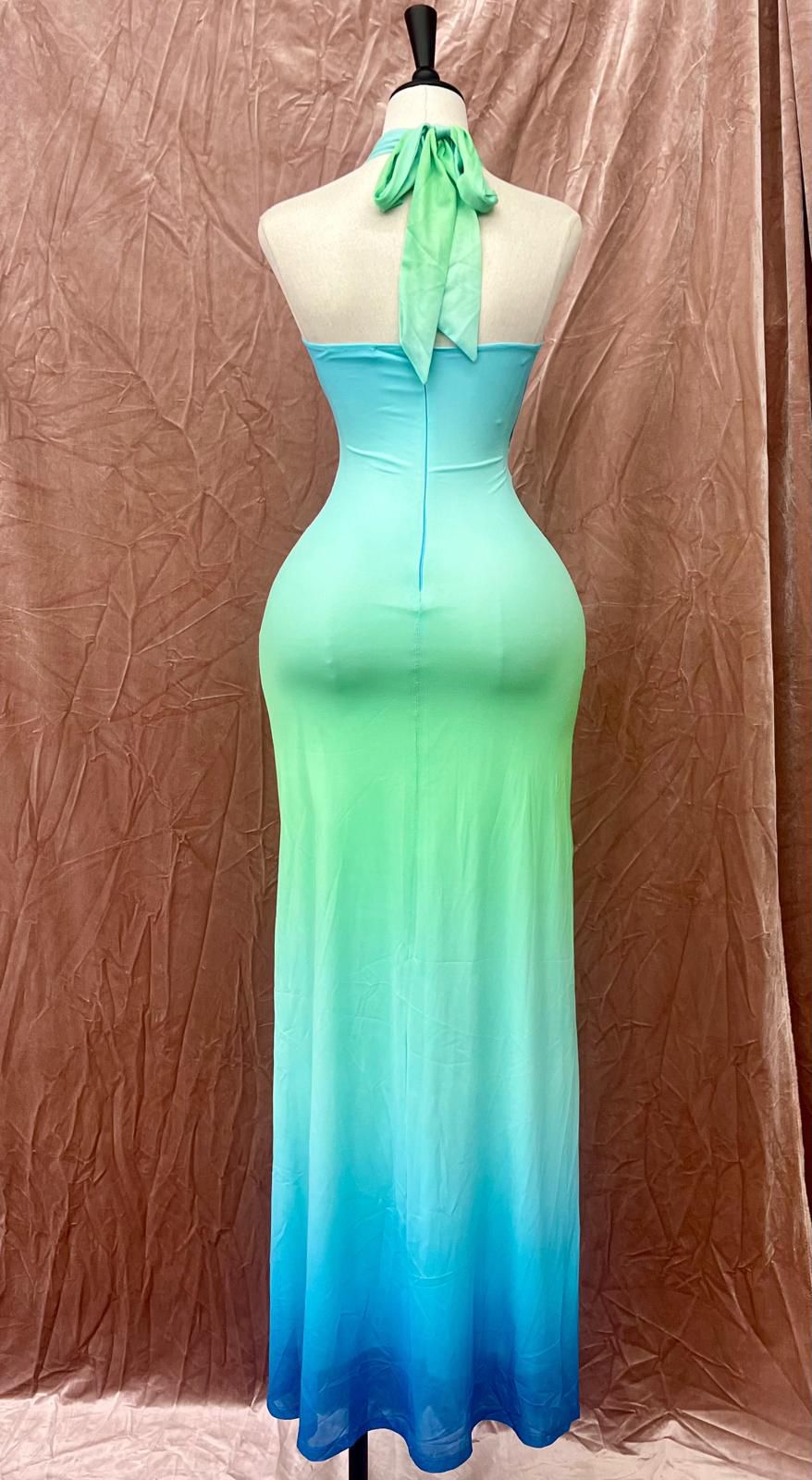 Ocean Flame - Robe dégradée ajourée