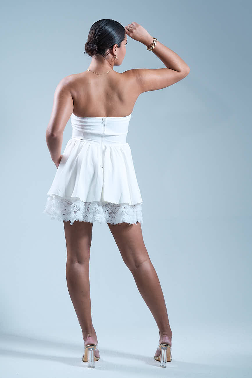 White Rose - Robe trapèze Blanche