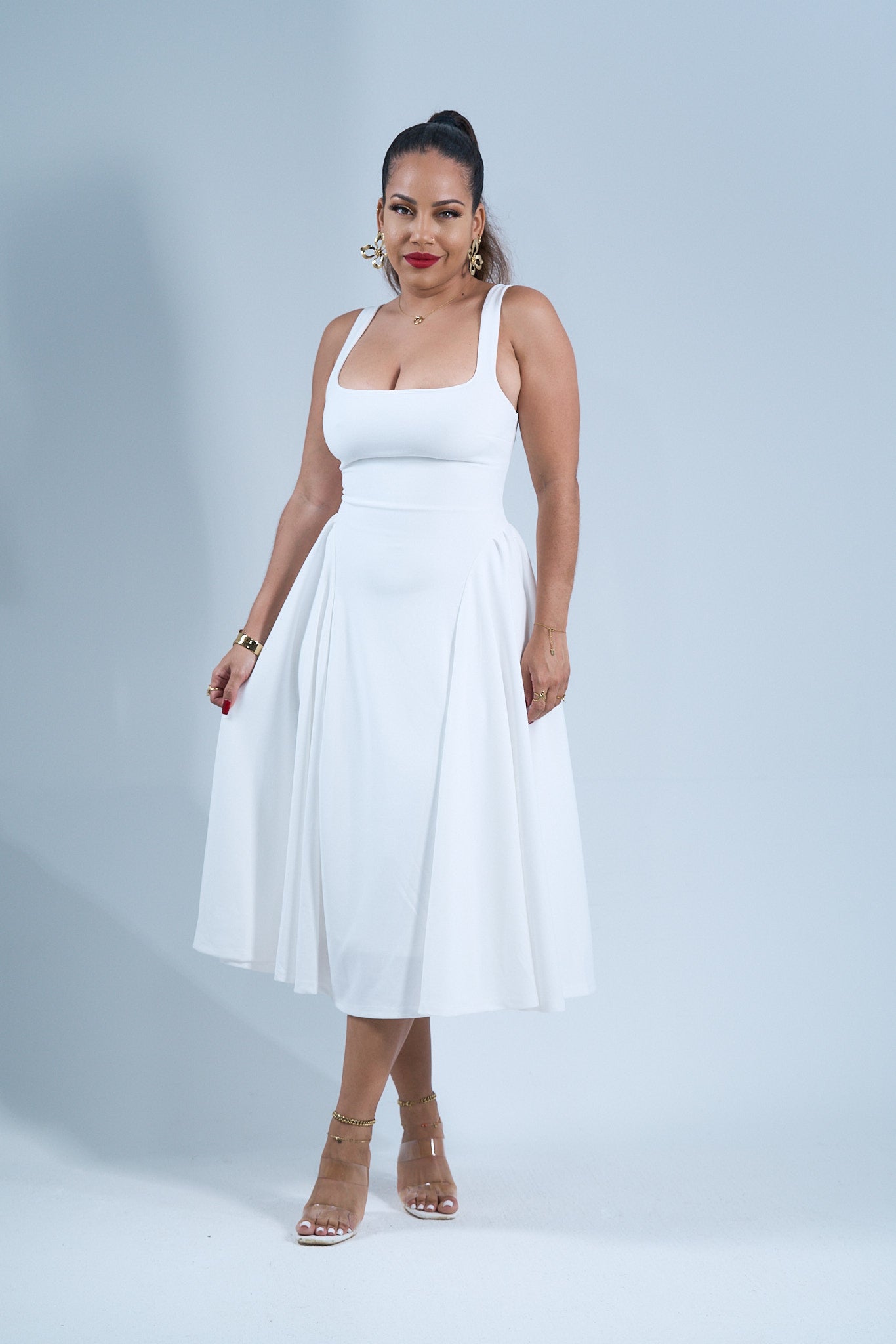 White & Boogie - Robe midi Blanche