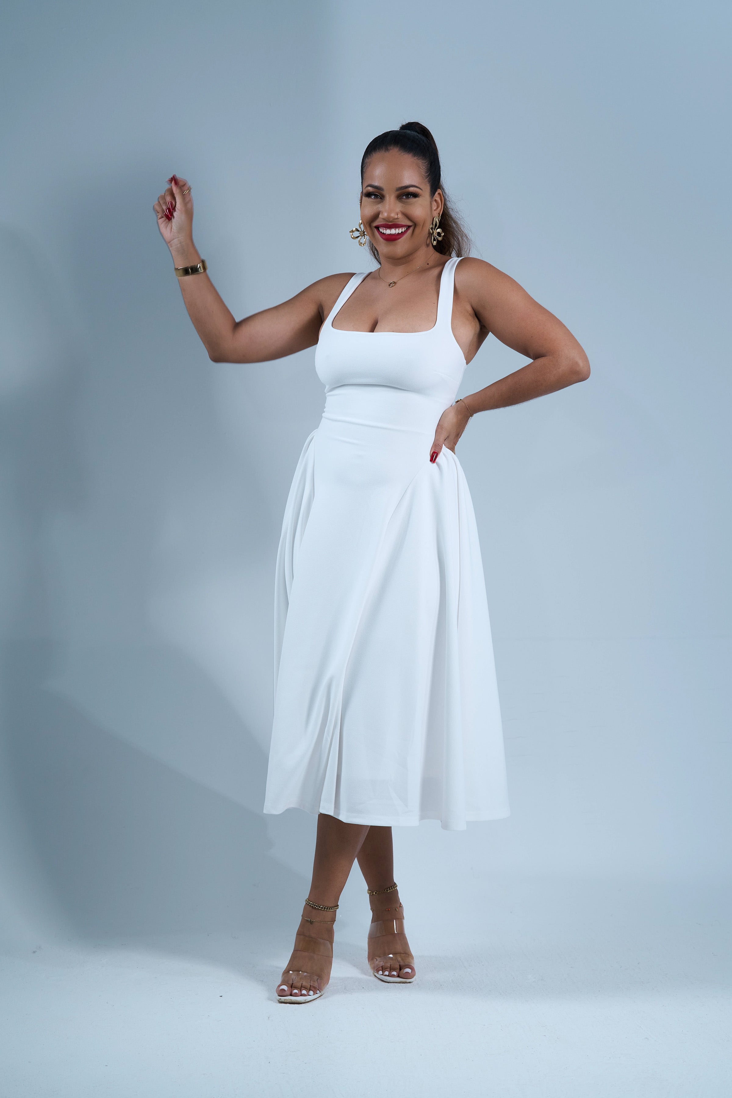 White & Boogie - Robe midi Blanche