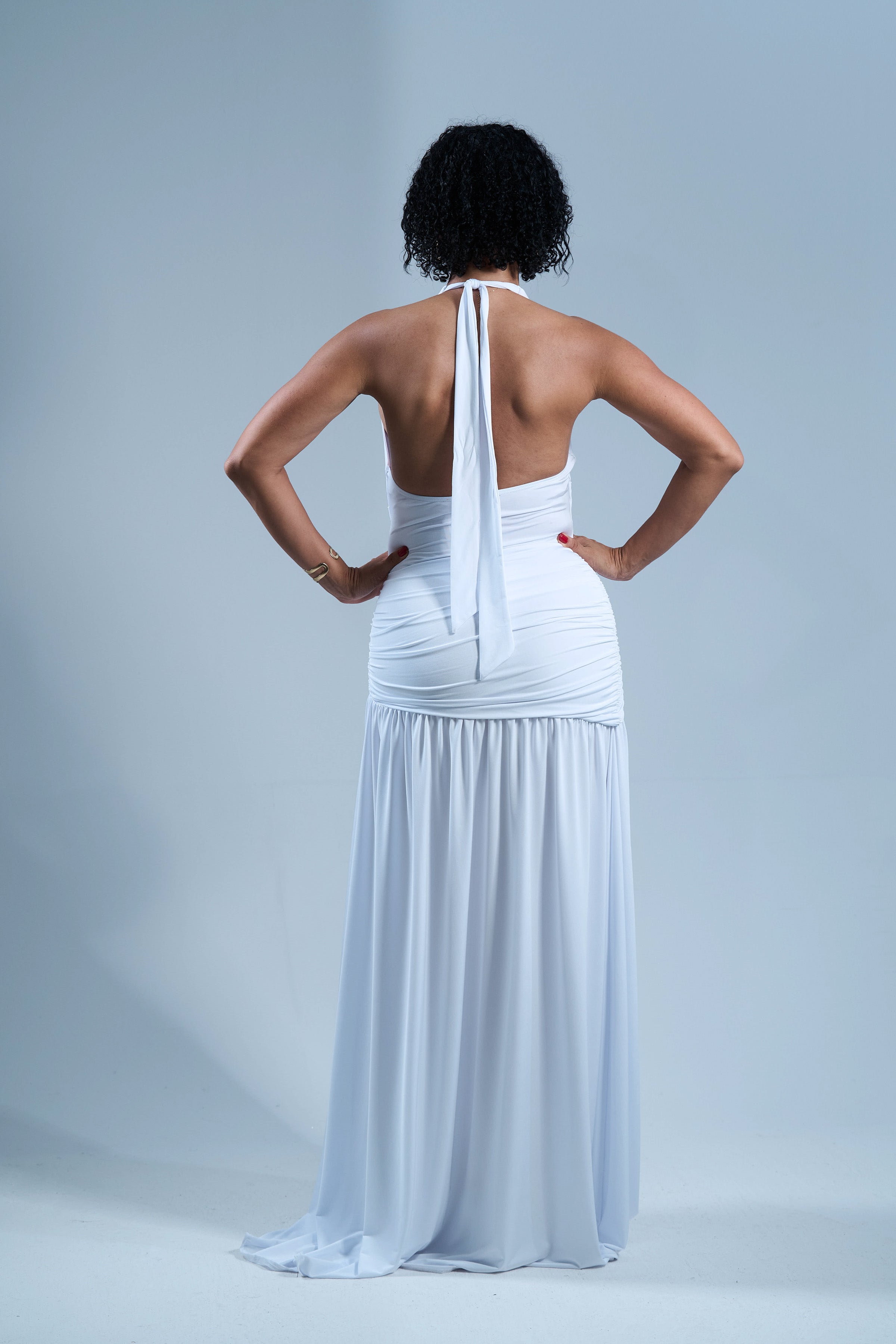 Snow Bloom - Robe longue blanche