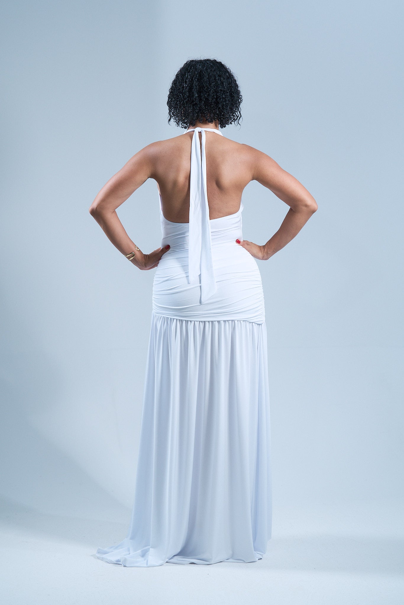 Snow Bloom - Robe longue blanche