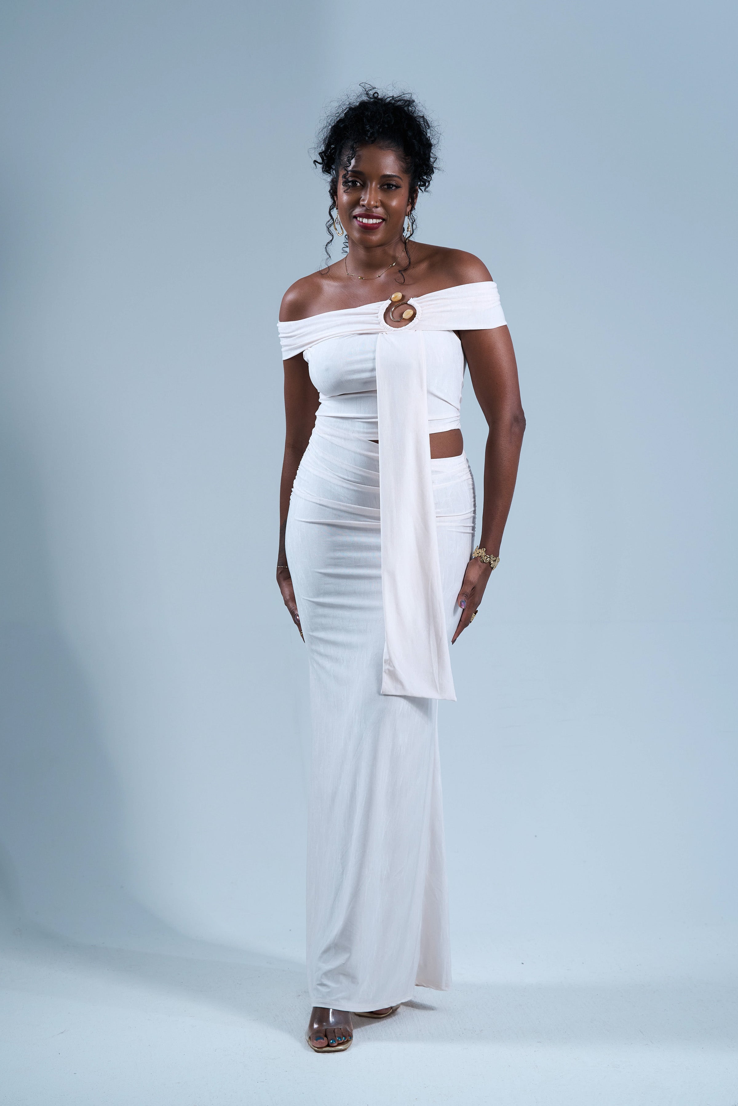 Velvet Snow - Robe longue blanche