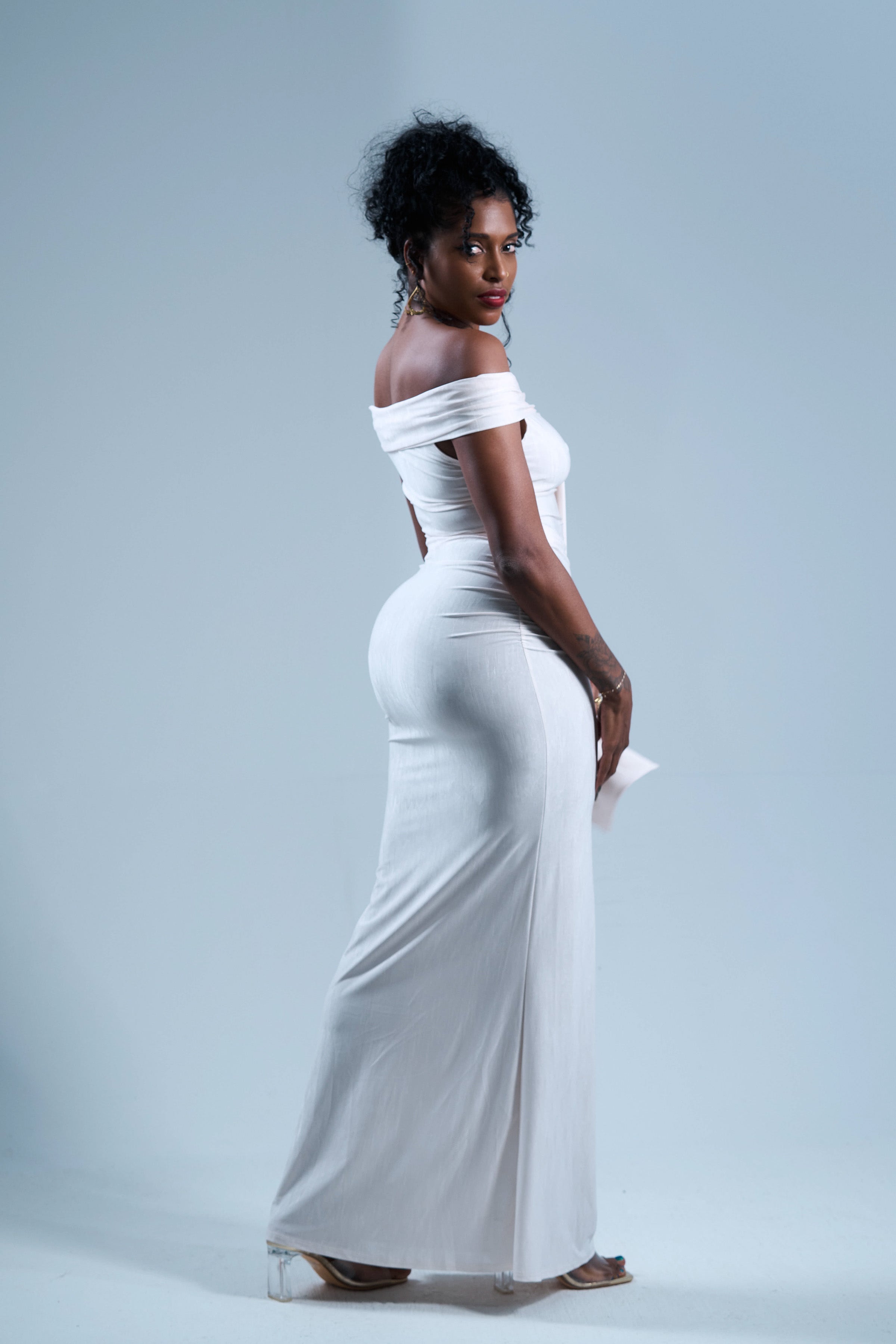 Velvet Snow - Robe longue blanche