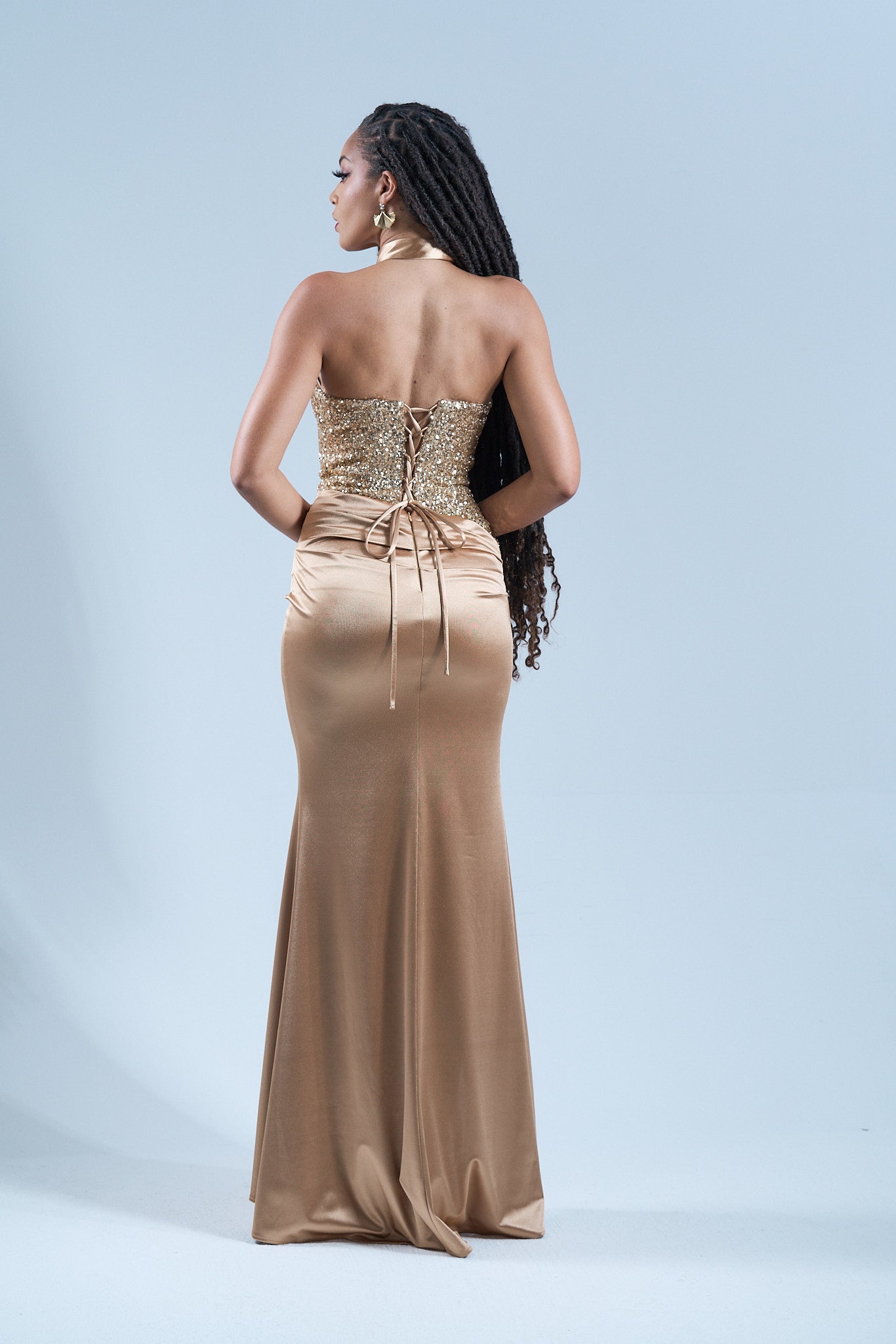 SOLAR LUXE - Longue robe dorée