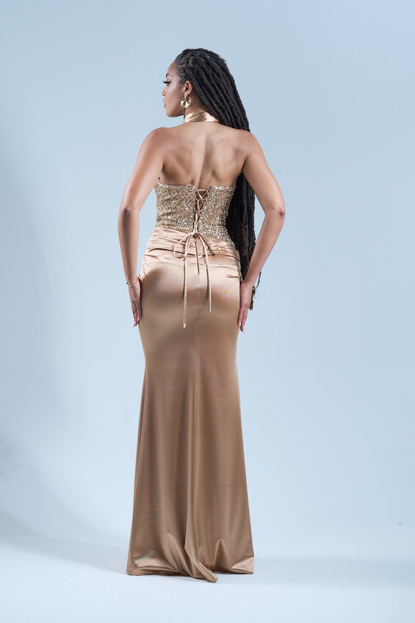 SOLAR LUXE - Longue robe dorée