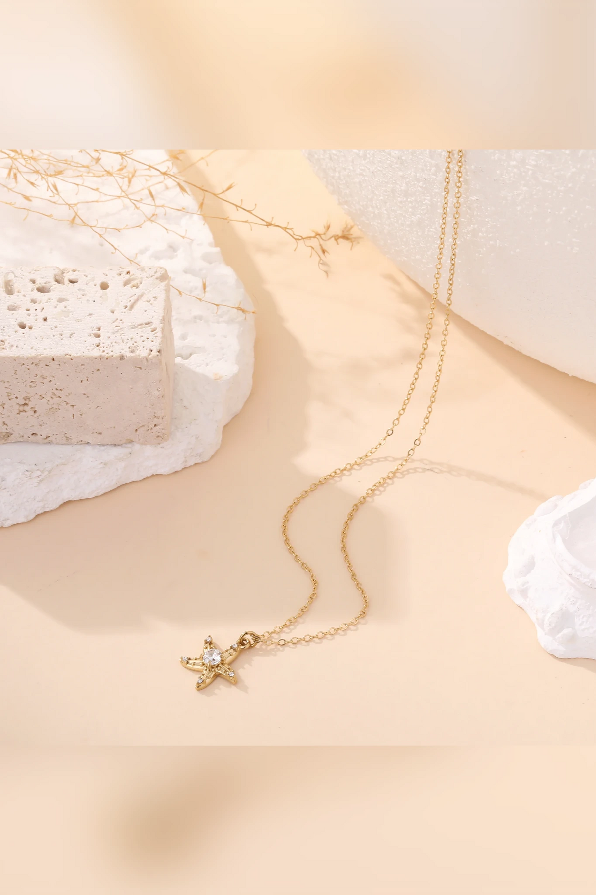 Bright Star - Collier en acier inoxydable et zircon