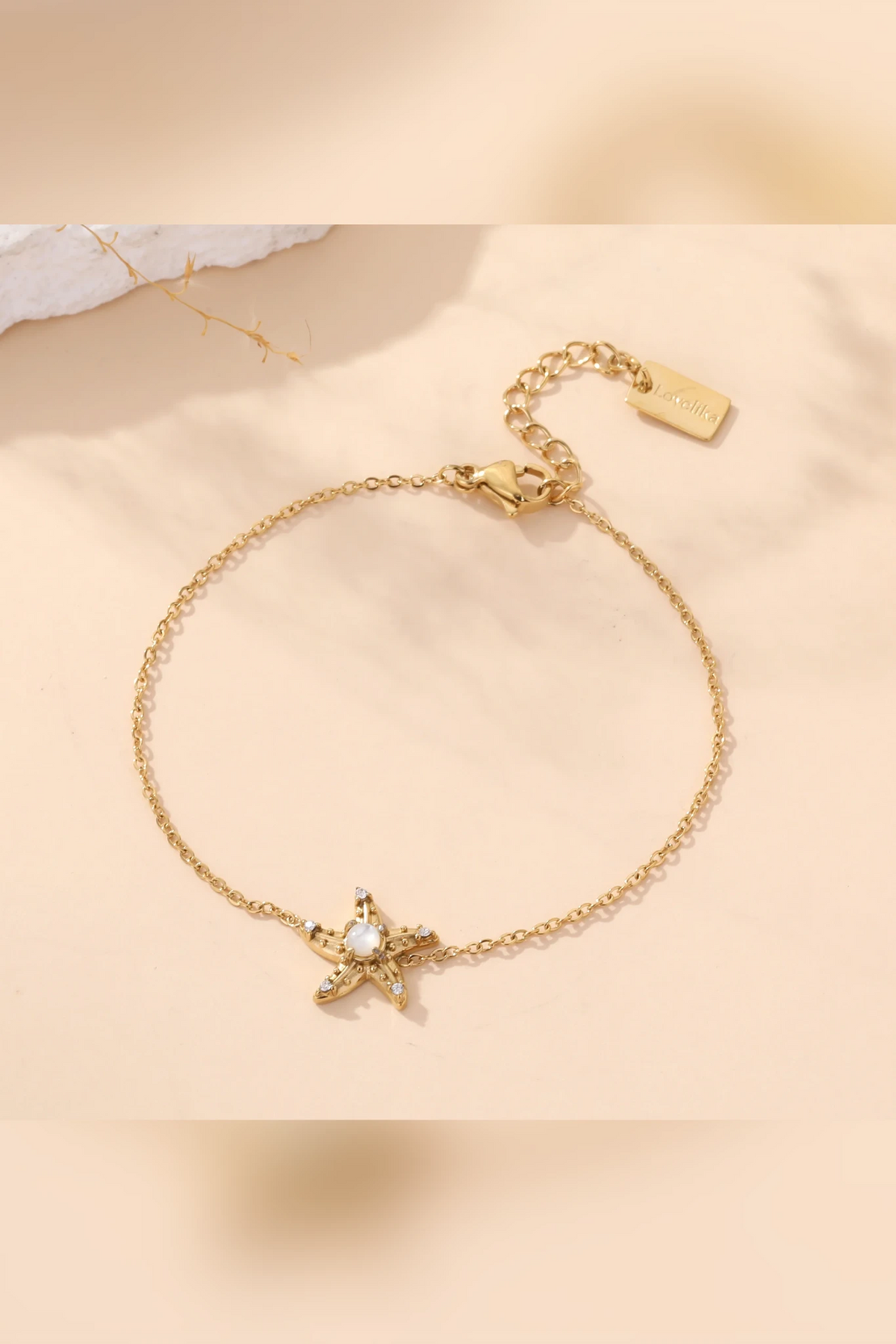 Bright star - Bracelet en acier inoxydable et zircon
