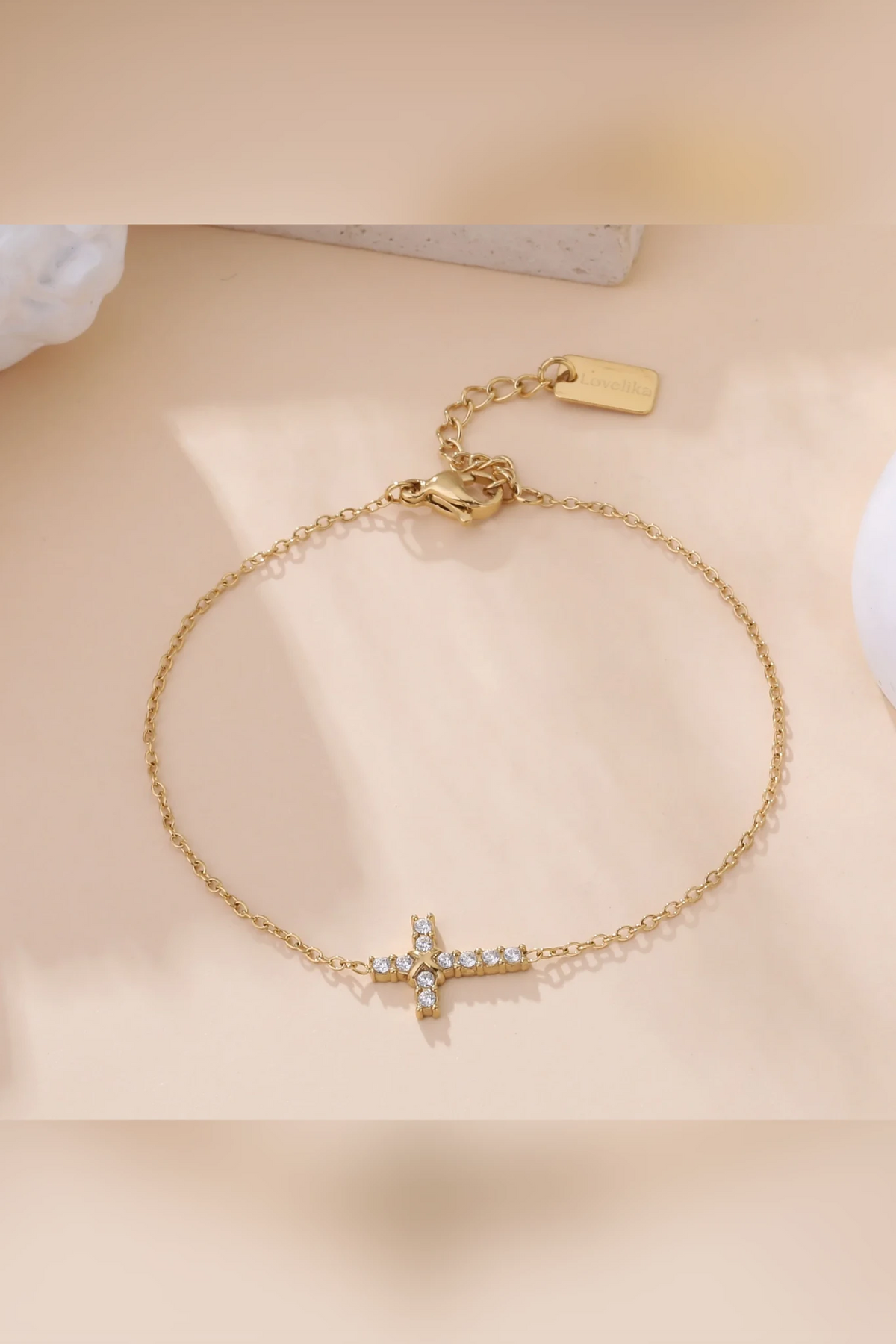Santa Cruz - Bracelet chaîne croix sertie