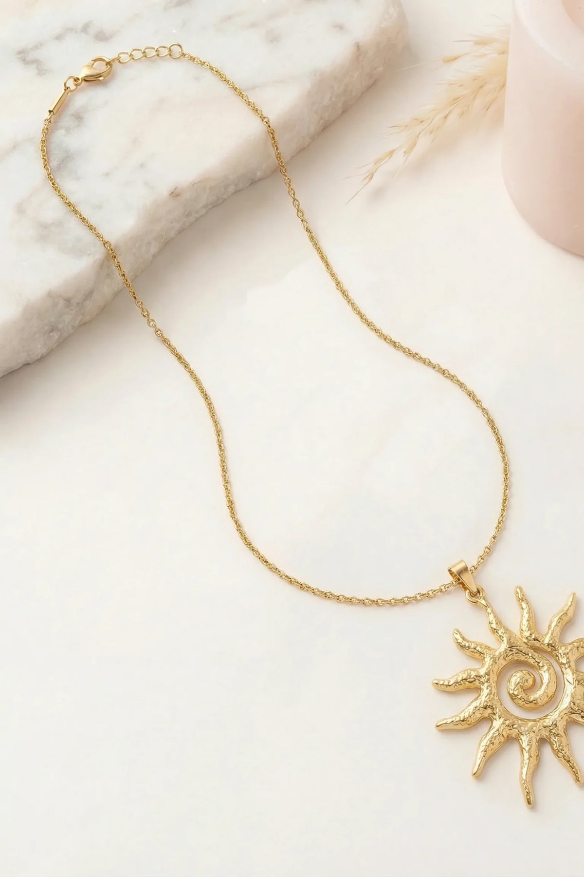 Astral queen - Collier soleil en acier inoxydable