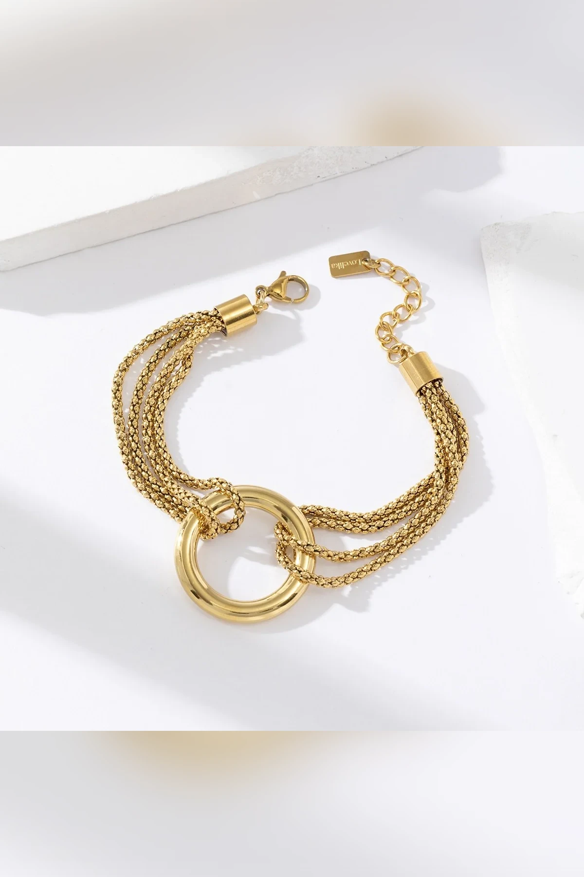 Cadena Real - Bracelet multi-chaînes doré