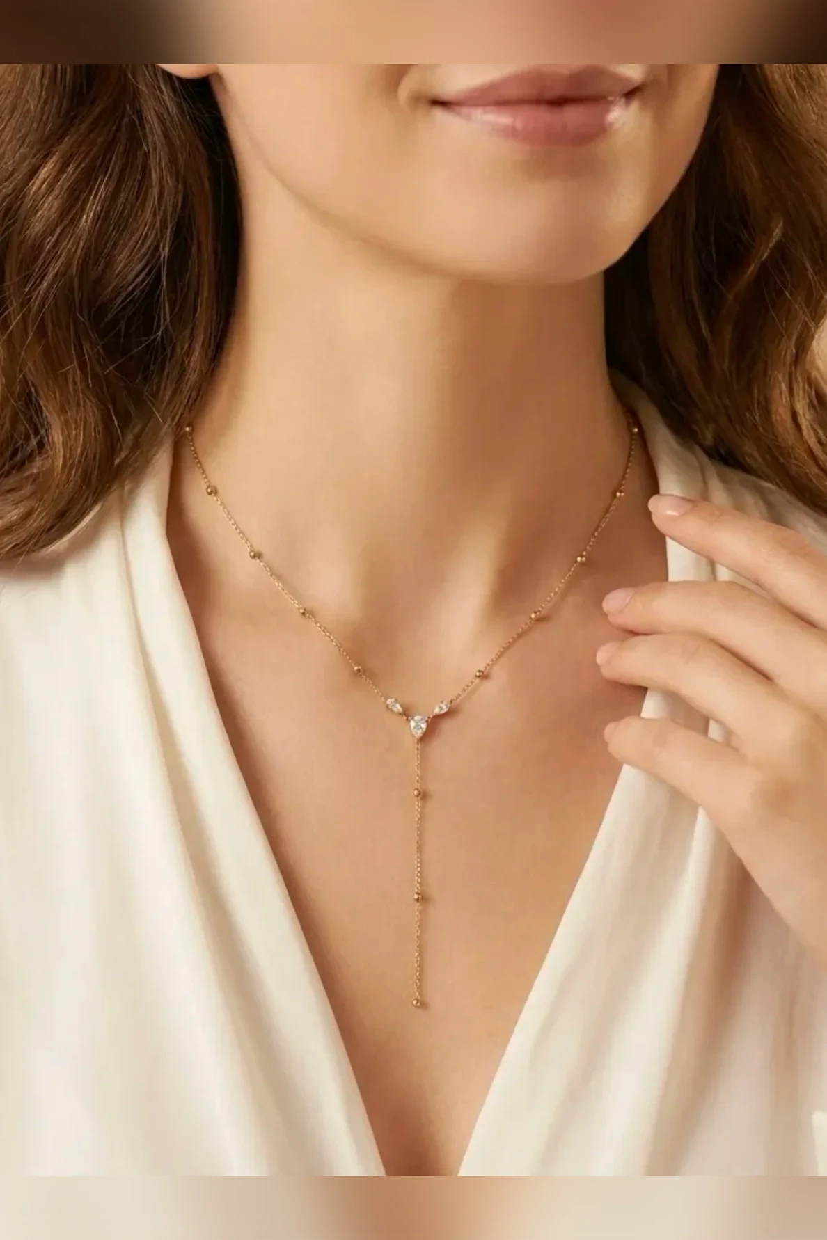 Lágrima - Collier cravate à cristaux
