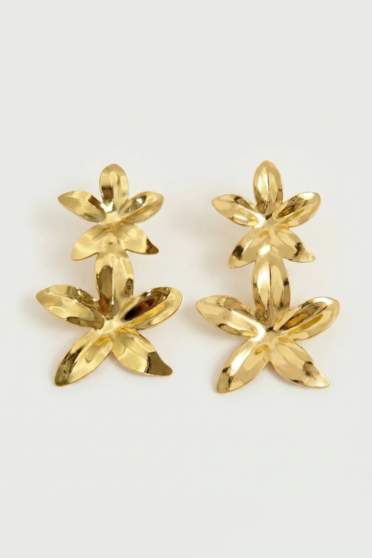 Ylang - Boucles double fleur dorées