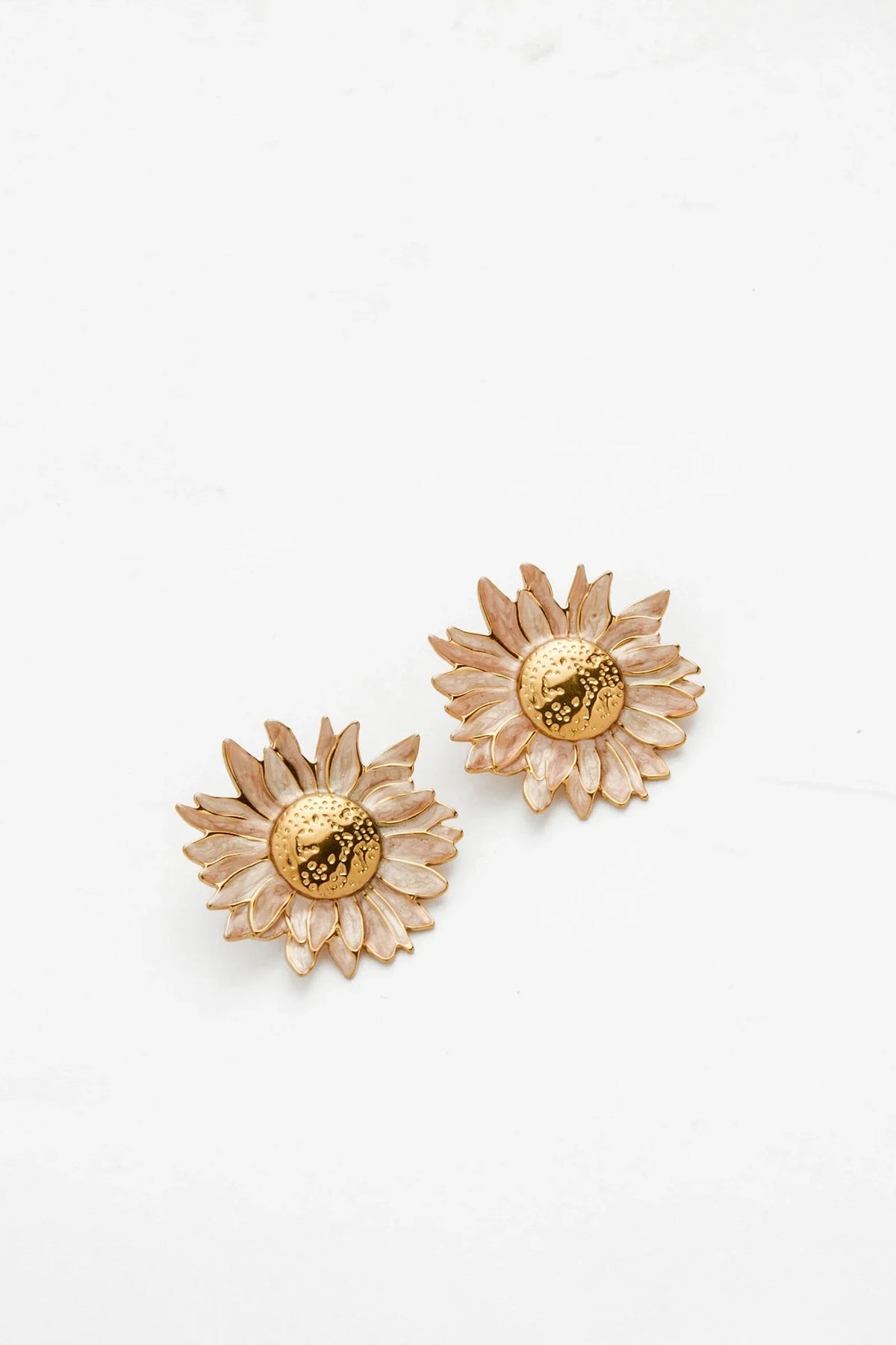 Sunflower beige - Boucles d'oreilles acier inoxydable