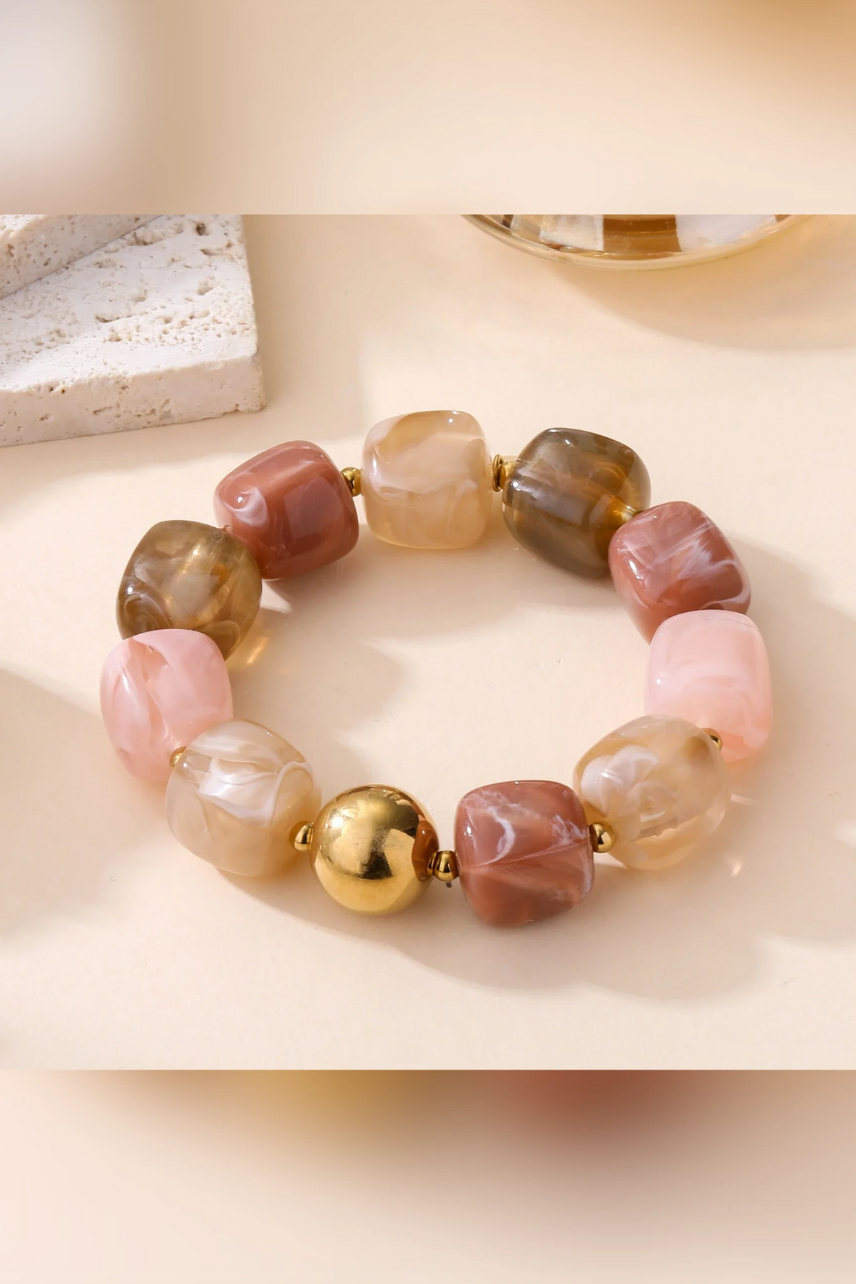 Cubo Rosa - Bracelet perles cubes
