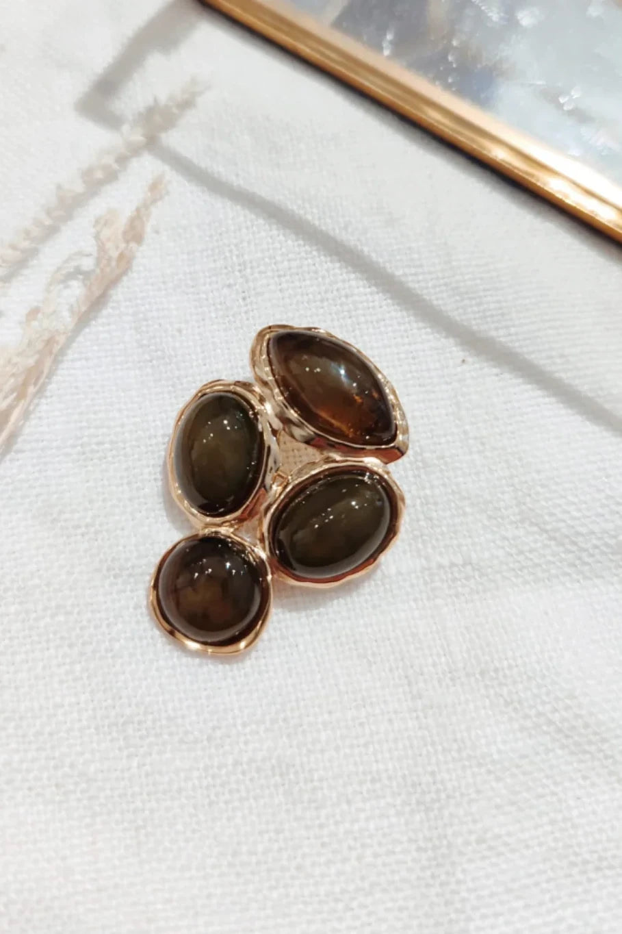 Musgo - Broche à cabochons kaki