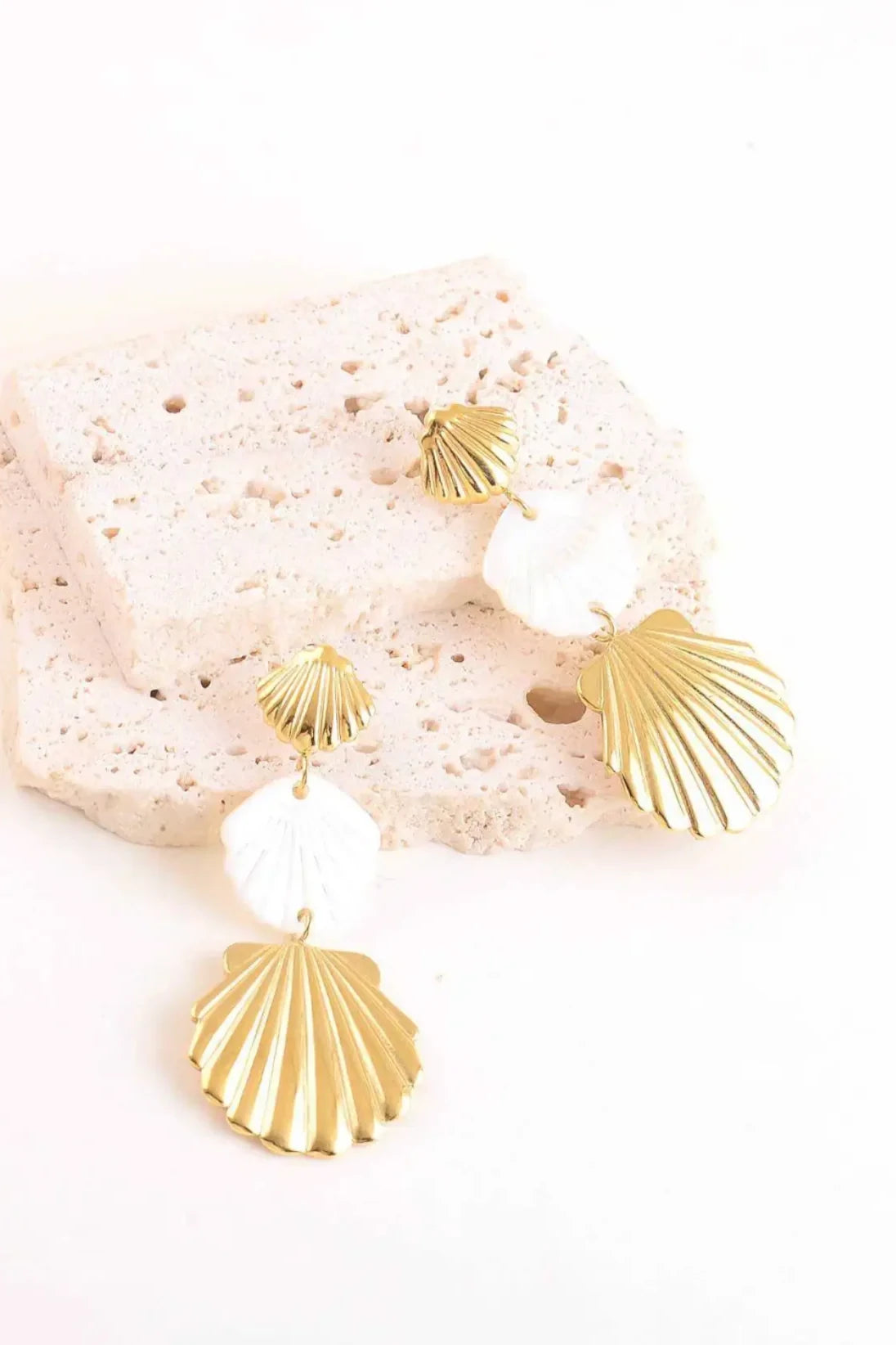 Shell Glow - Boucles d'oreilles acier inoxydable