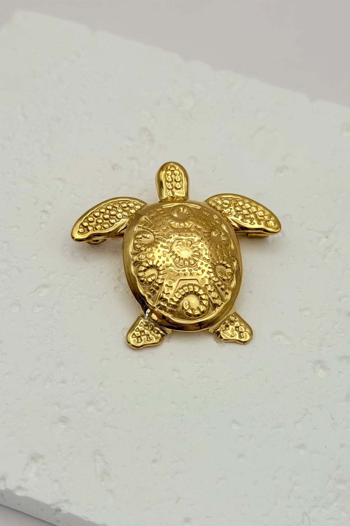 Tortola - Broche tortue en acier inoxydable