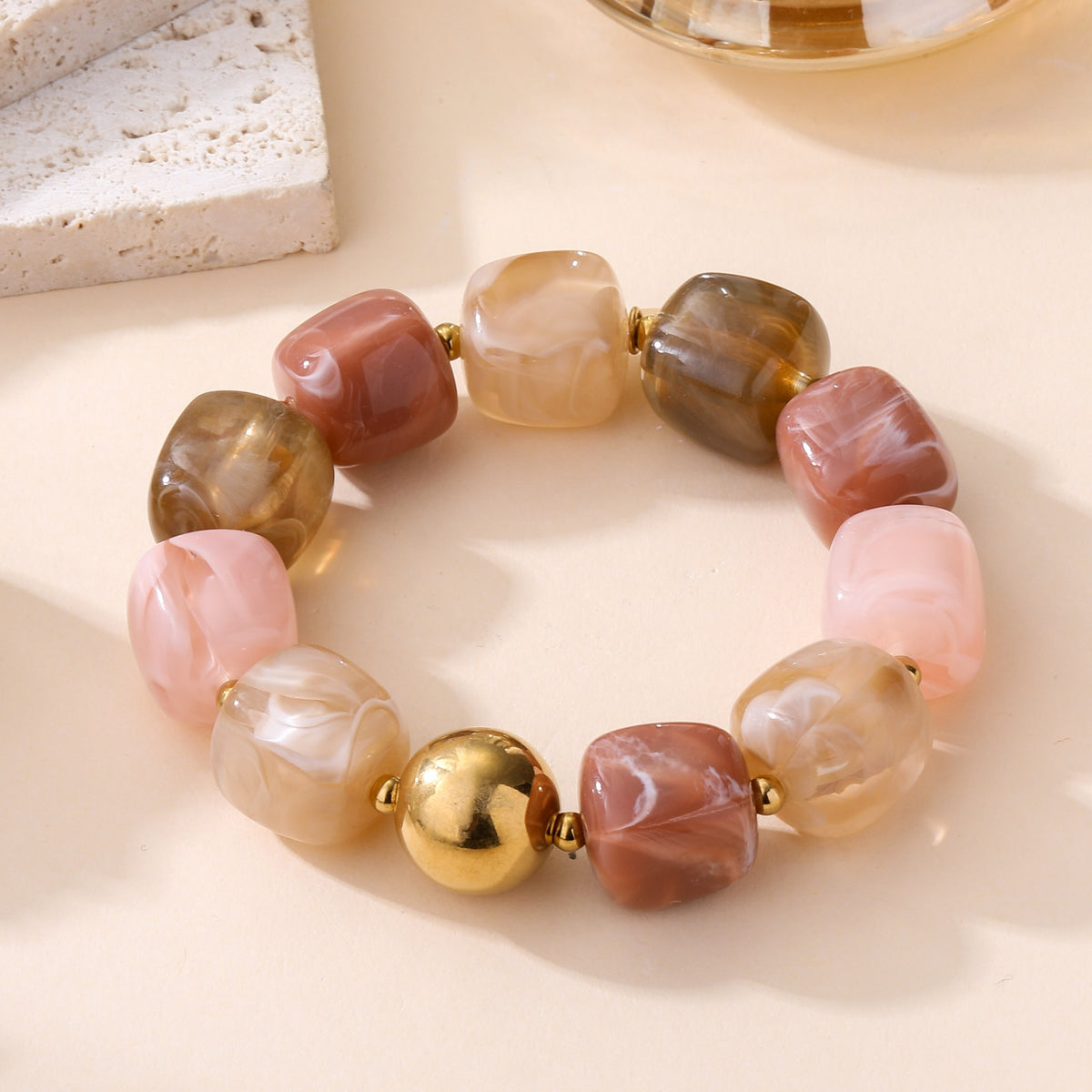 Cubo Rosa - Bracelet perles cubes