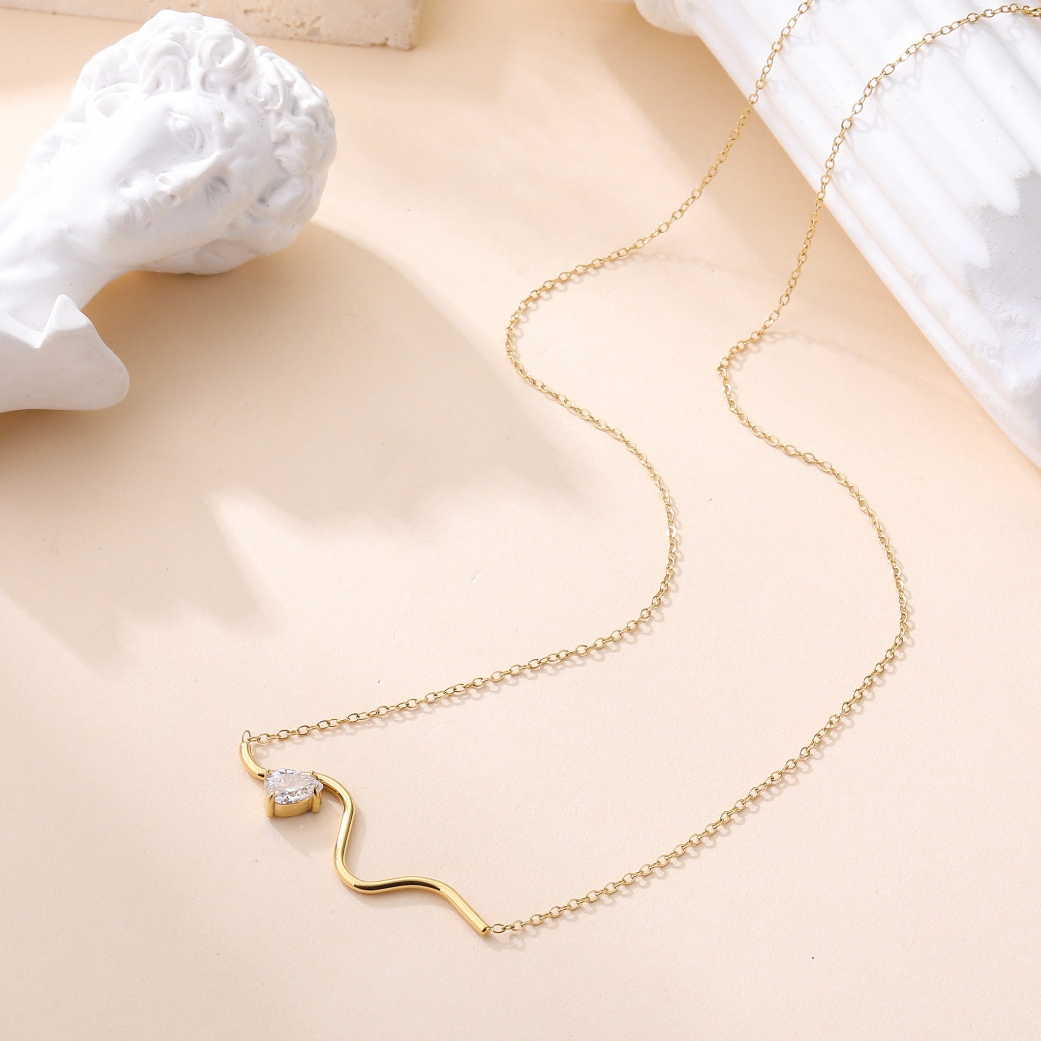 Onda Dorada - Collier vague sertie