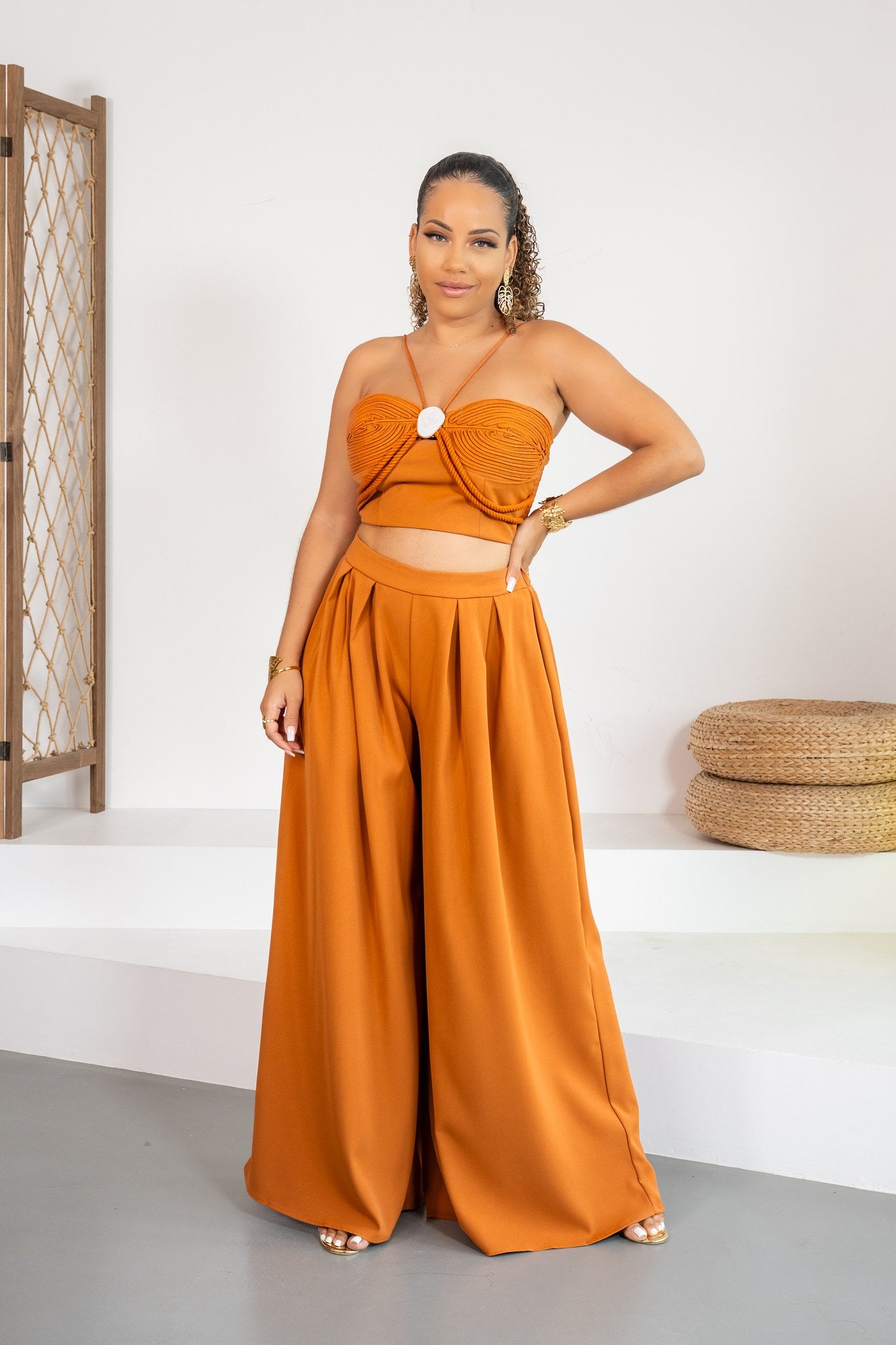 Miel - Ensemble pantalon caramel - photo 3
