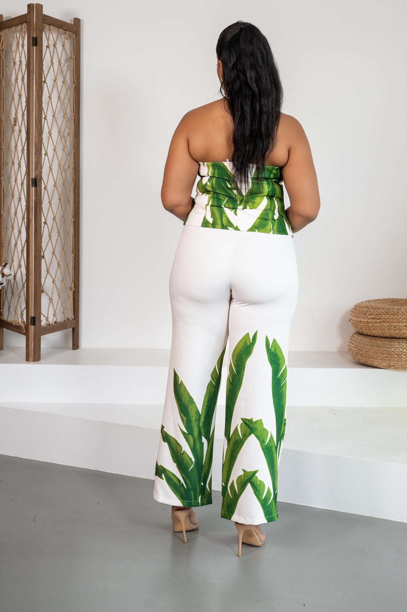 Palmera - Ensemble pantalon feuillage vert