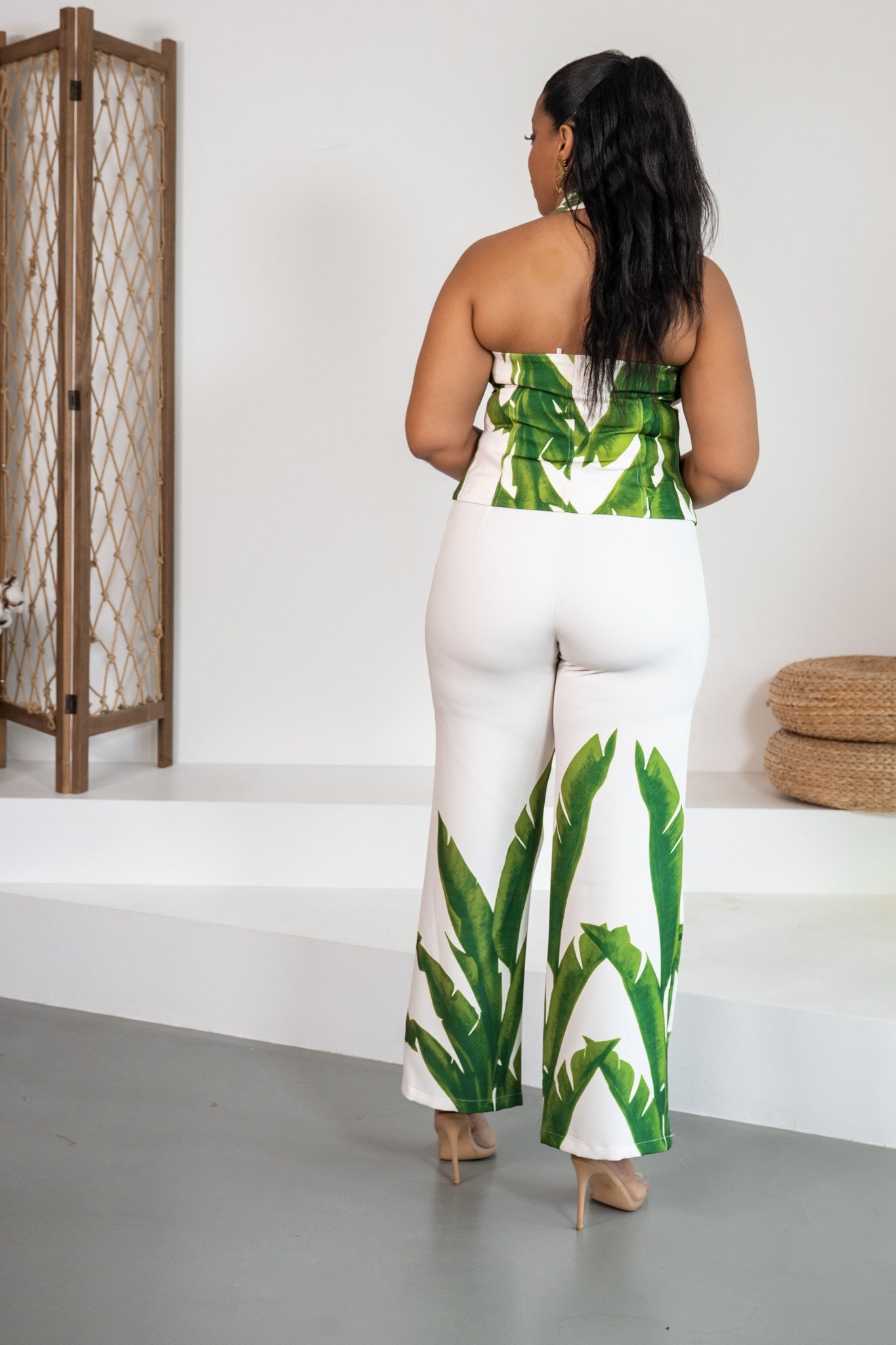 Palmera - Ensemble pantalon feuillage vert